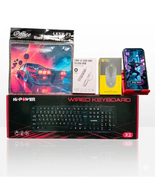 Wired 5 in 1 Mobile Game Combo Pack Price in Bangladesh | PUBG Free Fire Gaming Kit with Keyboard Mouse Converter BD